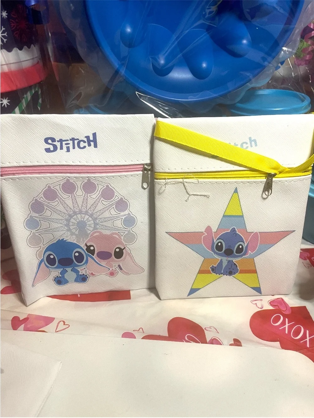 (4)Kids Canvas Bags Set - Blue & Pink